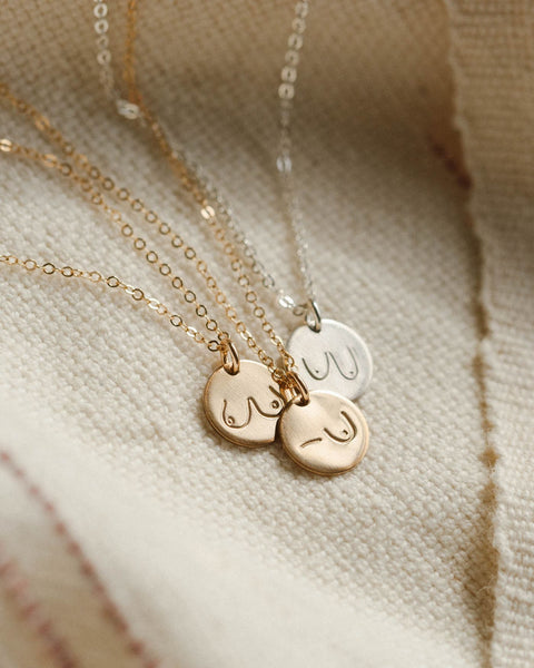 Handstamped initial disc necklace - Silverbean Jewellery